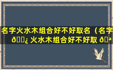 名字火水木组合好不好取名（名字 🌿 火水木组合好不好取 🪴 名男孩）